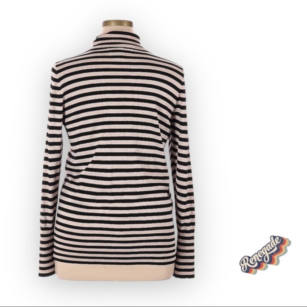🔜 
 Keyhole Striped Turtleneck Sweater XL - Picture 2 of 5